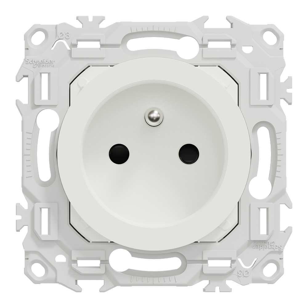 Odace prise 2P+T rénovation blanc